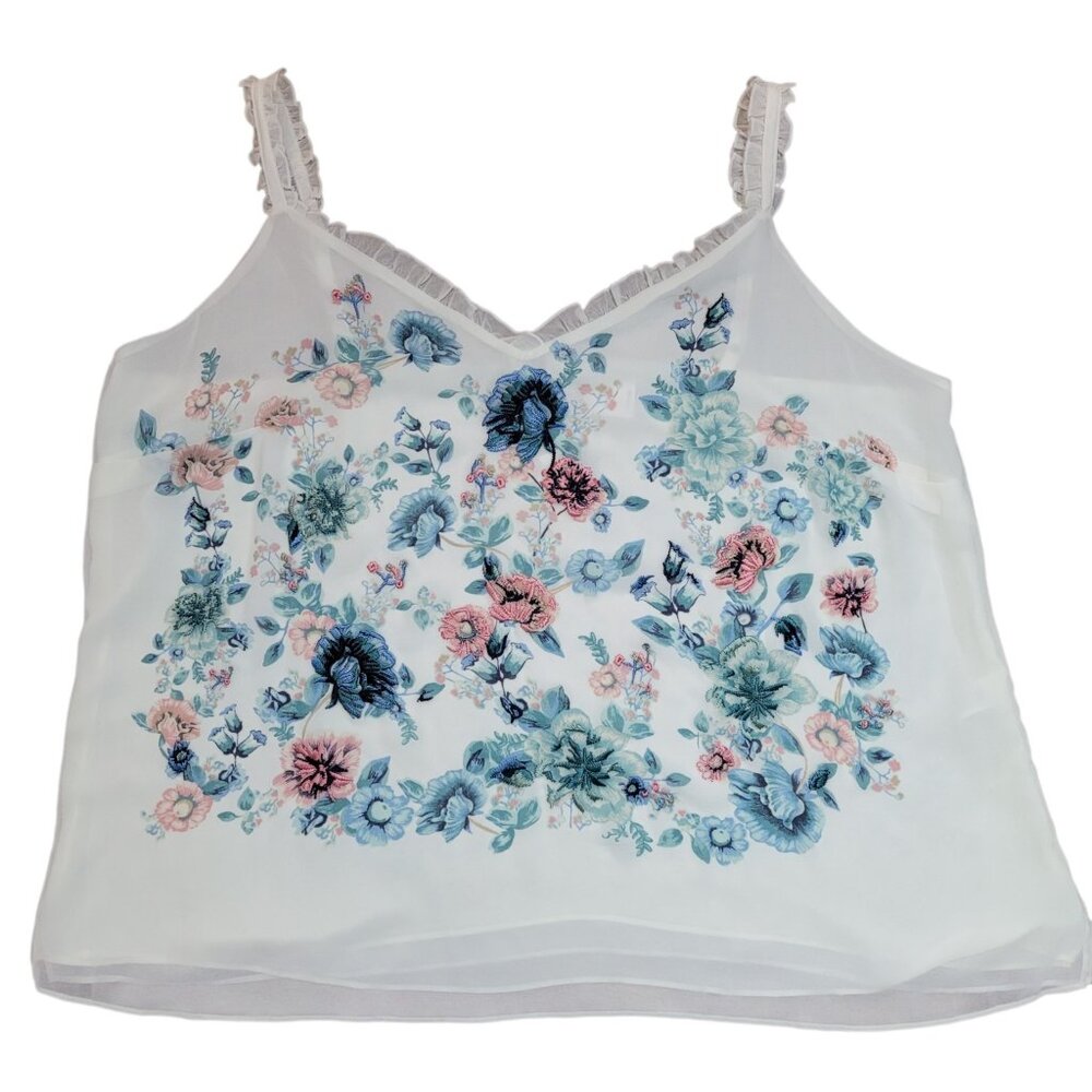 WHBM White House Black Market Valerie Embroidered Cami NWT SZ 3X Cottage Core